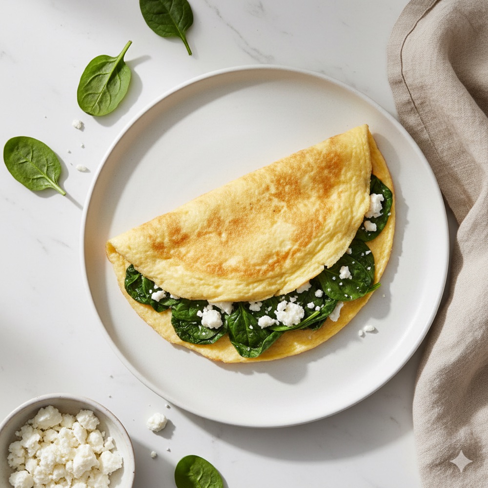 Frittata di albumi con spinaci e feta