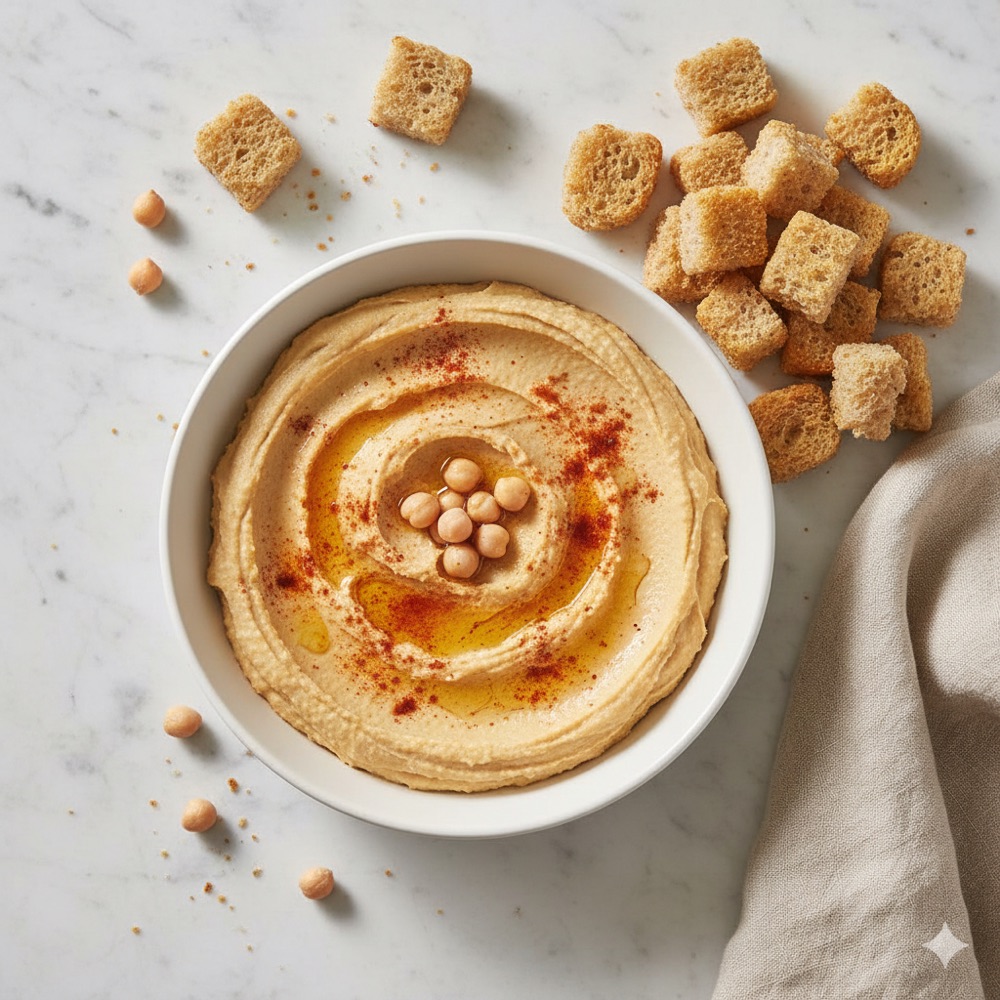Crema di ceci con paprika e crostini integrali